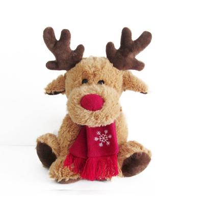 China Wholesale High Quality Red Scarf Deer Christmas Toys Scarf Plush Dolls Winter Elk Animal Gifts for sale