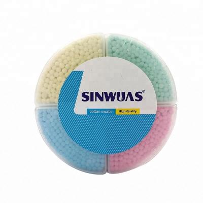 China Factory Price Design Round Packing Box Double Head Double Head Cleaning Recyclable Cheap Cotton Pads for sale