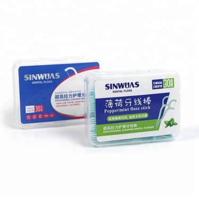 China Home Supply Universal Factory No Pollution Blue Floss Mint Toothpicks for sale