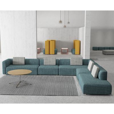 China Style Fabric Long Living Room Modular Commercial Sectional Couch Modern Designer Modular Seating Office Waiting Sofa Furniture Set for sale