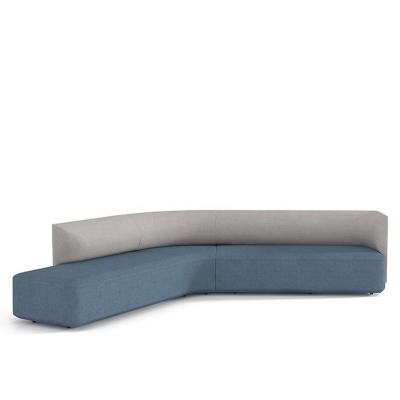 China Ginger Gray High Density Foam Sectional Soft Curved Outdoor Corner Reception Waiting Room Visitor Modular Curved Sofa Set for sale