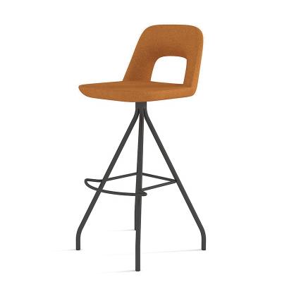 China Modern High Leg Metal Iron Frame Fixed Cavity Integrated Mold Foam Waiting Room Visitor Reception Bar Table Modern Bar Stools High Tops for sale