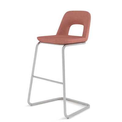 China Wholesale Modern Metal High Leg Stool Cavity Design Integrated Mold Foam Waiting Room Visitor Reception Metal Bar Stools Chairs for sale