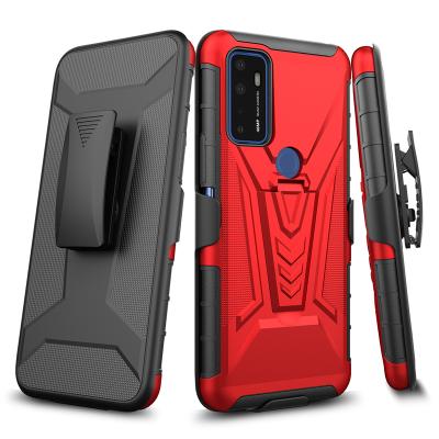 China Air Cushion Design Phone Case For Icon 3 Belt Cricket Dream 5G Kickstand Cell Phone Bumper Cover 2 Clip Rugged Shockproof Full Cover for sale