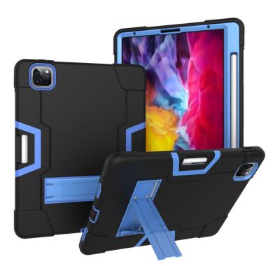 China TPU Plastic For Ipad Pro 12.9 Case 2020 4th Generation 2018 Kickstand Functions Camera Protective Shock Proof Tablet Covers With Pen Holder for sale