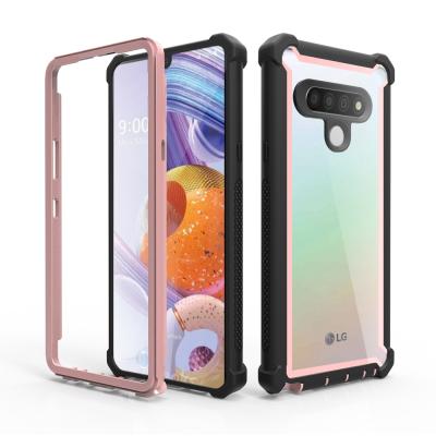 China Anti-drop For LG Stylo 6 K51 Mobile Phone Rugged Bumper Clear Slim Full Body Mobile Cases Built In Screen View Protector Cover for sale