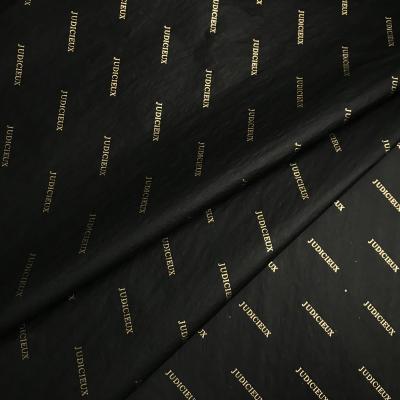 China Black Recyclable Custom Logo Gift Wrapping Tissue Paper Printed Wrapping Paper With White Label for sale