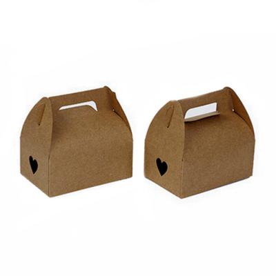 China Recycled Brown Carry Boxes Gable Gift Candy Card Eco Cake Wedding Favor Boxes Materials Wrapping Paper For Packaging for sale