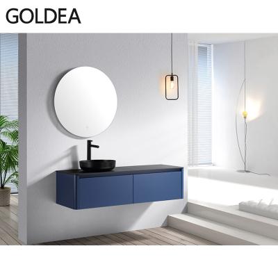 China Modern New Arrival Modern Wall Hung Luxury Hotel Bathroom Vanity Cabinet Furniture for sale