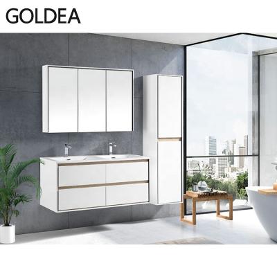 China Modern Luxury Italian Modern Bathroom Furniture Double Sink Bathroom Vanity for sale