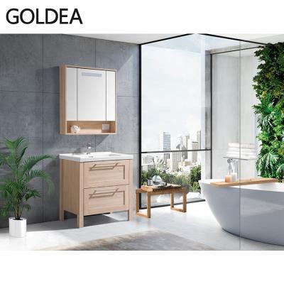 China American Bathroom Furniture Farmhouse Style Wooden Storage Bathroom Vanity for sale