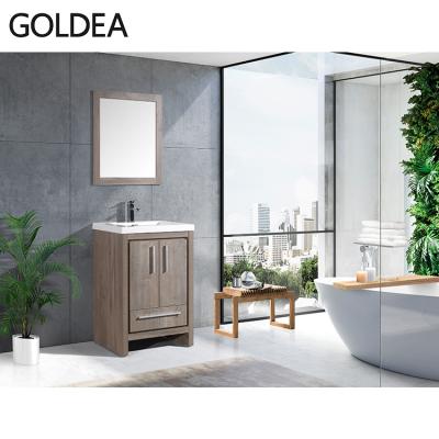 China 24 Inch Modern Bathroom Furniture Wholesale Free Standing Wood Vanity for sale