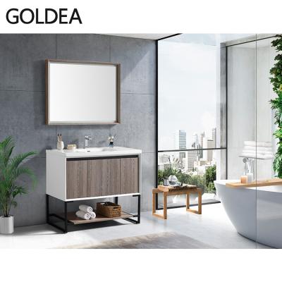 China American Style Bathroom Furniture 40 Inch Contemporary Bathroom Vanity Floor Washroom for sale