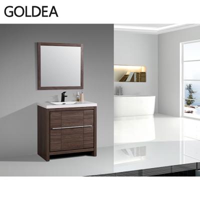 China American Farmhouse Free Standing MDF Style Bathroom Furniture Basin Vanity Set for sale