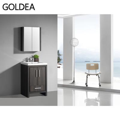 China 24inch Modern Free Standing Wooden Bathroom Vanity Set Bathroom Furniture Unit for sale