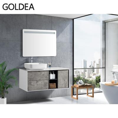 China Environmental Friendly European Style Bathroom Furniture Luxury Wall Mounted Modern Bath Vanity for sale