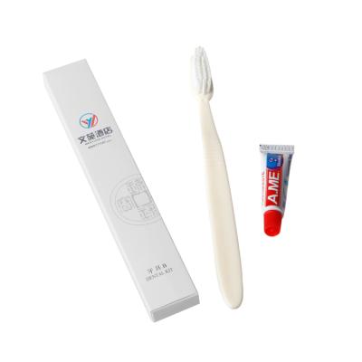 China Hotel Porcelain Toothbrush With Toothpaste Kit Dental Hotel In Hotel Amenities for sale