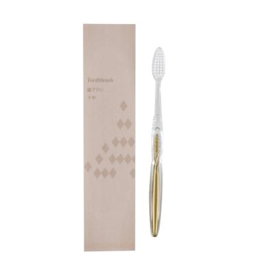 China Hotel Supplies Straight Toothbrush Set Promotional Disposable Clear Toothbrush With Toothpaste Inside for sale