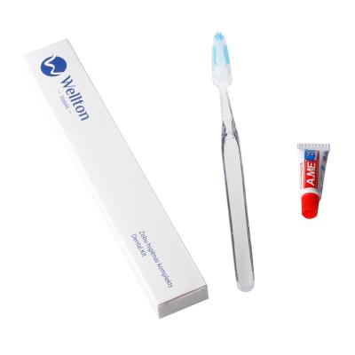 China travel hotel toothbrush with toothpaste kit travel toothbrush with toothpaste inside for sale