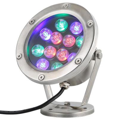 China 100% Waterproof 304 IP68 RGB Stainless Waterproof Color Changing 24V Round LED Pool Lamp Light for sale