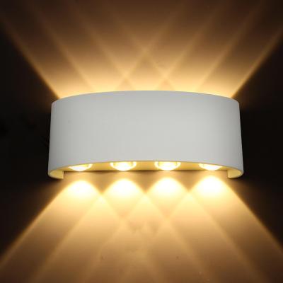 China Up& Hot Selling High Power IP65 Outdoor Garden Down 8W Decorative Light Outdoor Sconces Waterproof Through LED Wall Light Fixture for sale