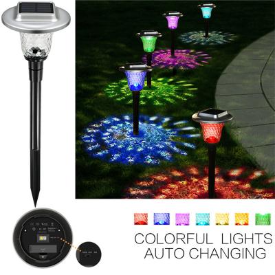 China Modern Design Beautiful Christmas Decoration Wireless Energy Saving Solar Power IP65 Waterproof RGB Spike Lights Outdoor Lighting Garden for sale