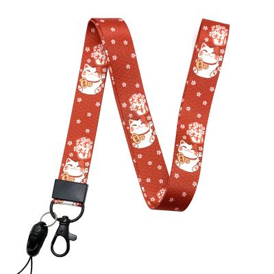 China Polyester no moq Printed Polyester Lanyard Custom sublimation lanyard for sale