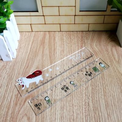 China Plastic Australia school stationery price list kids students cute cartoon printing clear plastic Acrylic drawing plastic school ruler for sale