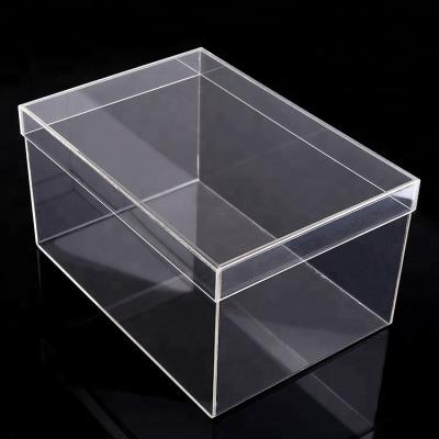 China Acrylic Large polish transparent display plexiglass shoe holder storage clear acrylic slide shoes box for sale