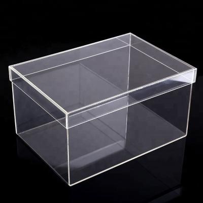 China Acrylic Clear Display Shoe Box plastic Wholesale Transparent Custom Acrylic Shoe Box for sale