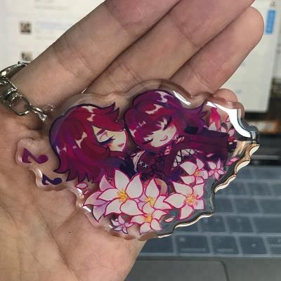 China Promotional Gift/Decoration Gift/Souvenior No MOQ Glitter Epoxy Anime Cheap Clear Custom Holographic Acrylic Key Chain Charm for sale