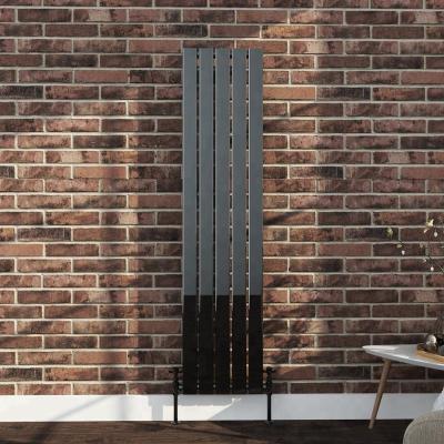 China SUN-R12W Vertical Heater Black Designer Flat Panel Column Radiator Bathroom Heater for sale