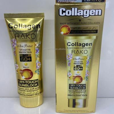 China Pure Natural COLLAGEN SPF60+++AFTER MAKEUP Sunblock Cream Fruit Extractc RAKO 100ML HIGH UVA/UVB Protection Sunscreen for sale