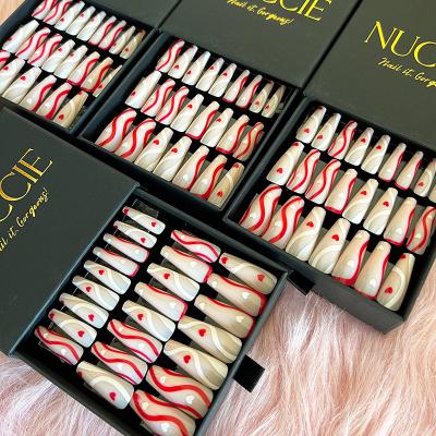 China French Wholesale Private Label Customized Fake Nails Press On Nails High Quality Press On Nail Packaging Boxes for sale