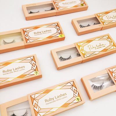 China Natural Eyelash Labeling Paper Box With Luxury 3d Lashes Strips 3d Mink Fur Fluffy Eyelash Vendor for sale