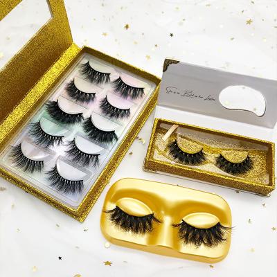 China Wholesale Natural Eyelash Box Packaging Lashes Lashes 25mm Mink Color Mink Fluffy Lashes for sale