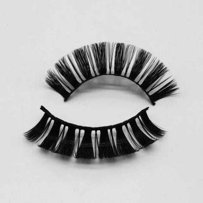 China Russia Long Curl 15-20mm Natural Double Density Faux Mink Lashes Fake Full Eyelash Vendor Strip Lashes for sale