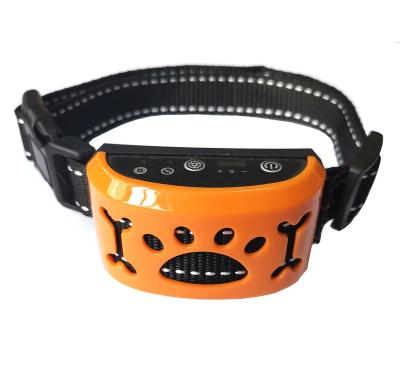 China Warning Tone+Vibrate+Static Shock Dog Bark Control Automatic Smart Waterproof Anti Shock Vibration Electric Shock Dog Bark Stopper ID Bark Collar for sale