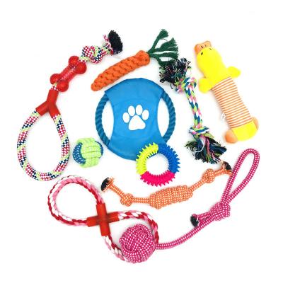 China Toy Combination Set Personalized Custom Sustainable Cotton Pet Fun Durable Rope Stuffed Christmas Dog Toys With Dog Toy for sale