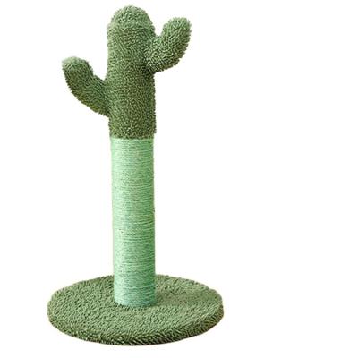 China Sustainable Wholesale Safety Column Cactus Eco-friendly Single Scratch Scratch Post Toy Cat Climbing Frame Scratch Post for sale