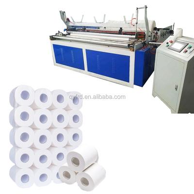 China Hotels Small Business Tissue Paper Roll Rewinding Machine Automatic Toilet Paper Roll Paper Cutter Making Machine for sale