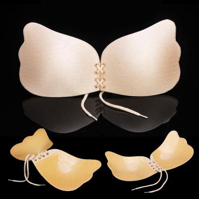 China Factory sale antibacterial invisible adhesive lift up Angel Wings Silicone Breast Bra women's sexy bra for sale