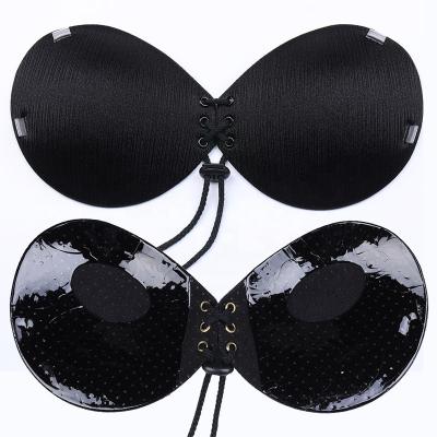 China Breathable Sexy Antibacterial Deep V Strap Removable Bra Self Adhesive Push Up Invisible Women Bra for sale