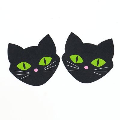 China Cat Eye Glow In The Nipple Cloth Women Underwear Pasty Pies Disposable Cute Dark Sexy Nipple Cover for sale