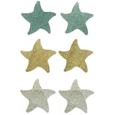 China Underwear Women's Wedding Party Dress Disposable Starfish Nipple Covers Sexy Breast Sticker Sequin Beach Chest Paste for sale