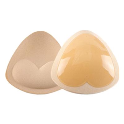 China Comfortable Woman Push Up Enhancer Triangle Sponge Silicone Self Adhesive Bra Pad For Swimsuit for sale