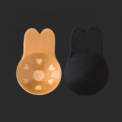 China Invisible Bra Silicone Cupcakes Women Viable Adhesive Nipple Bra Invisible Rabbit Form Breast Lift Nipple Cover for sale