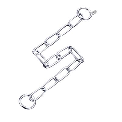 China Durable 304 Stainless Steel Pet Dog Link Chain Collar Durable Oval Choke Chain for sale