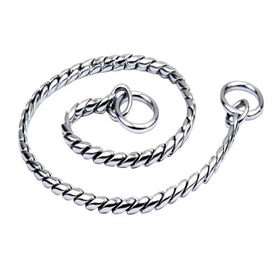 China Viable Products High Quality Metal Snake Chain Pet Dog Show Chain Brass Plated Chain Collar for sale