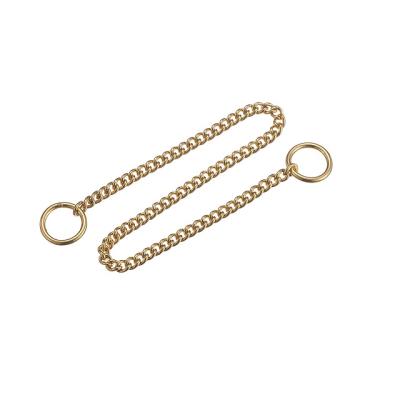 China Stocked Premium Brass Dog Chrome Gold Choke Chain Show Collar For Pet for sale